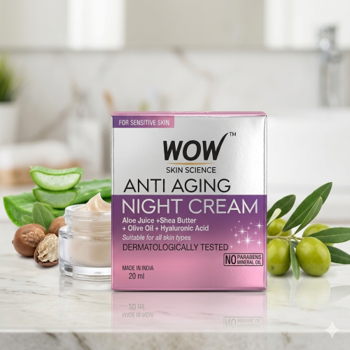 WOW Skin Science Anti Aging Night Cream with Natural Actives, 20ml