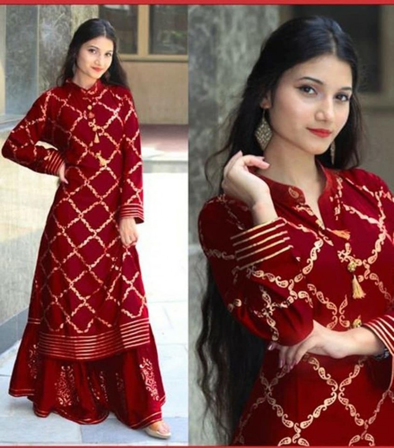 Unstitched Block Printed Cotton Salwar Kamiz