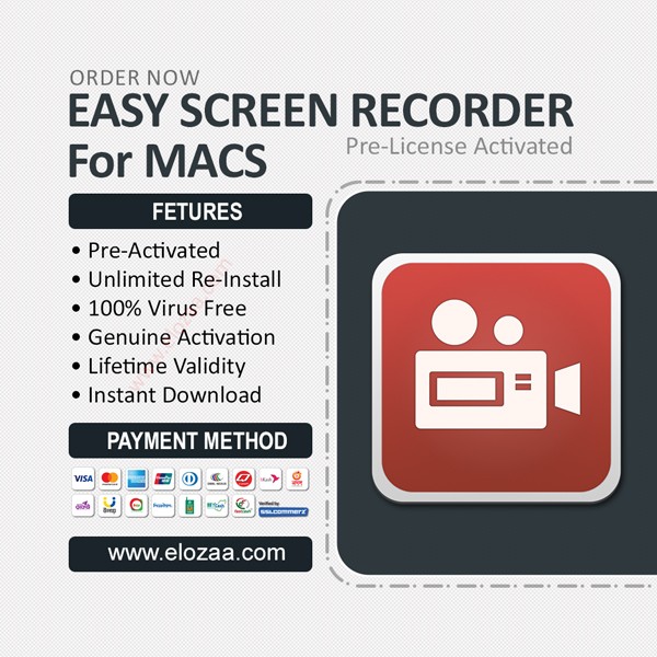 Easy Screen Recorder for MACS - Lifetime Activation - Instant Download