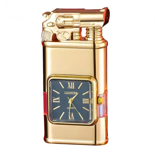 Electric Lighters Rechargeable Windproof Flameless Plasma Arc lighters with Clock dial Luxury Vintage Fancy Cool lighters for Candle Gift for Man