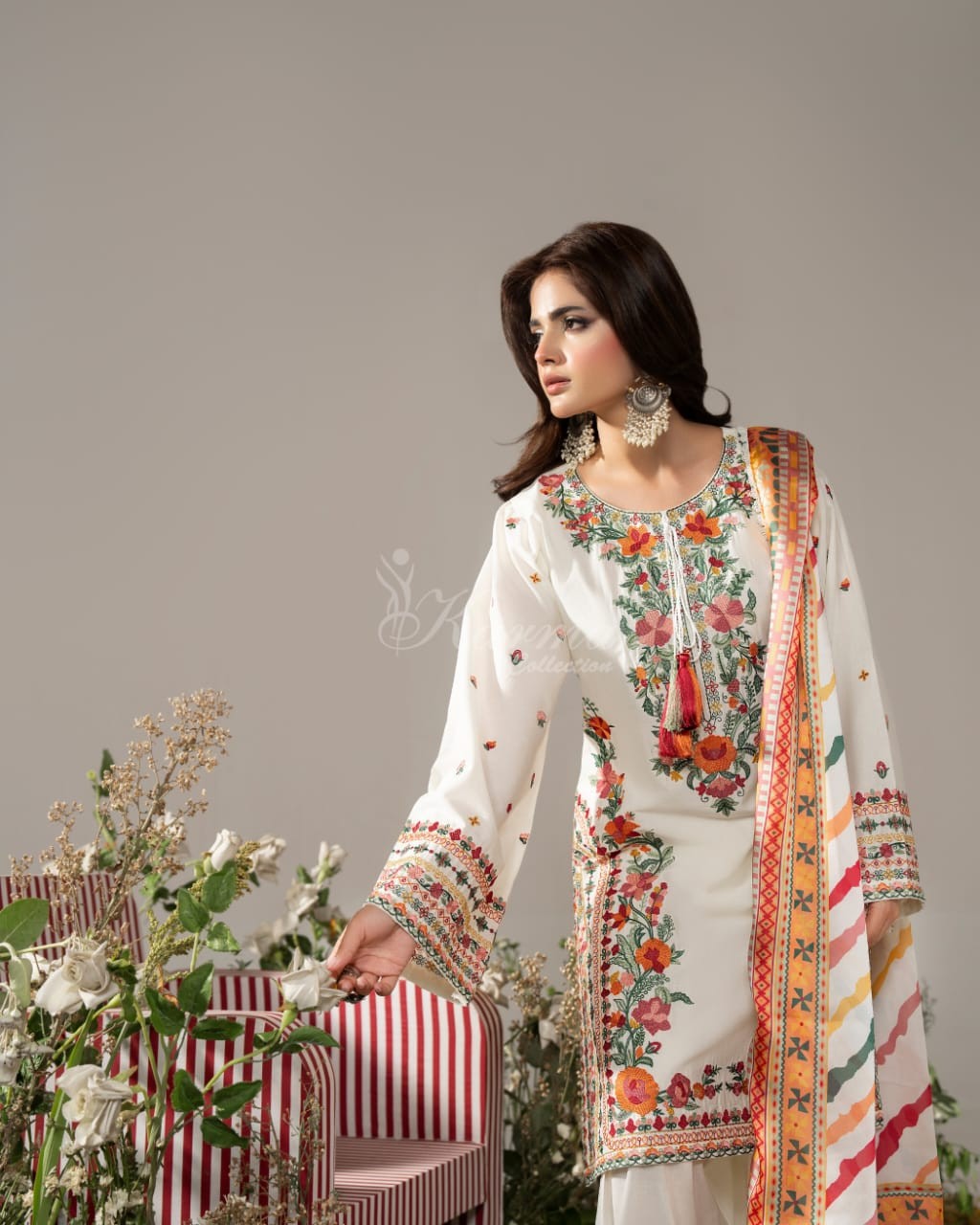 White Farsy Dress