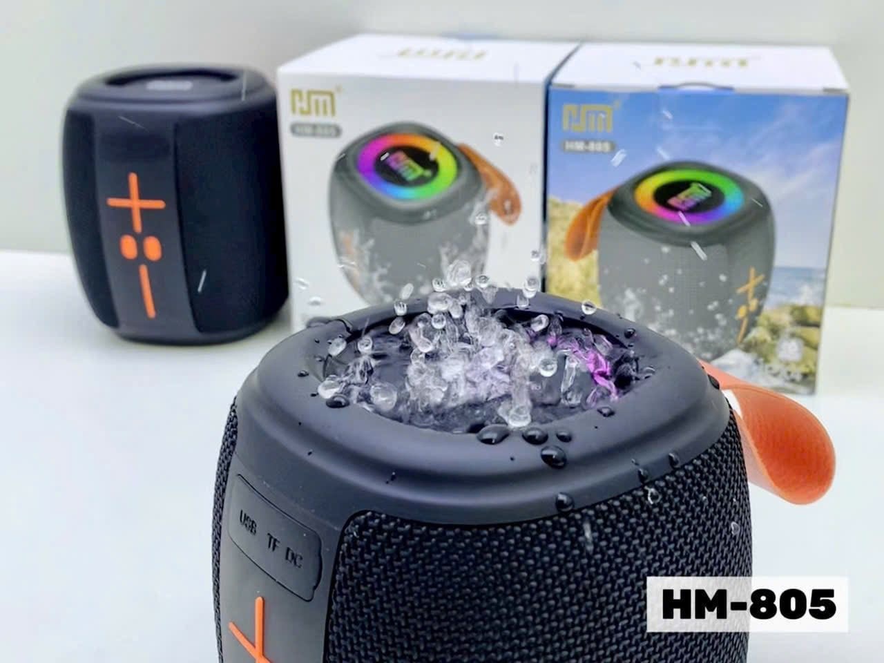 HM-805 Portable Wireless Bluetooth Speaker | RGB LED Light | Powerful Bass | Mini Outdoor Speaker | Water & Dust Proof | Rechargeable Speaker