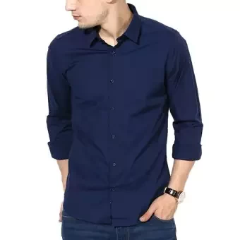 Smart Looking & Fashionable Long Sleeve Navy blue Formal Shirts For Men