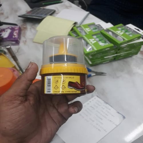 Liquid Shoe Polish Bottle with a Sponge Applicator