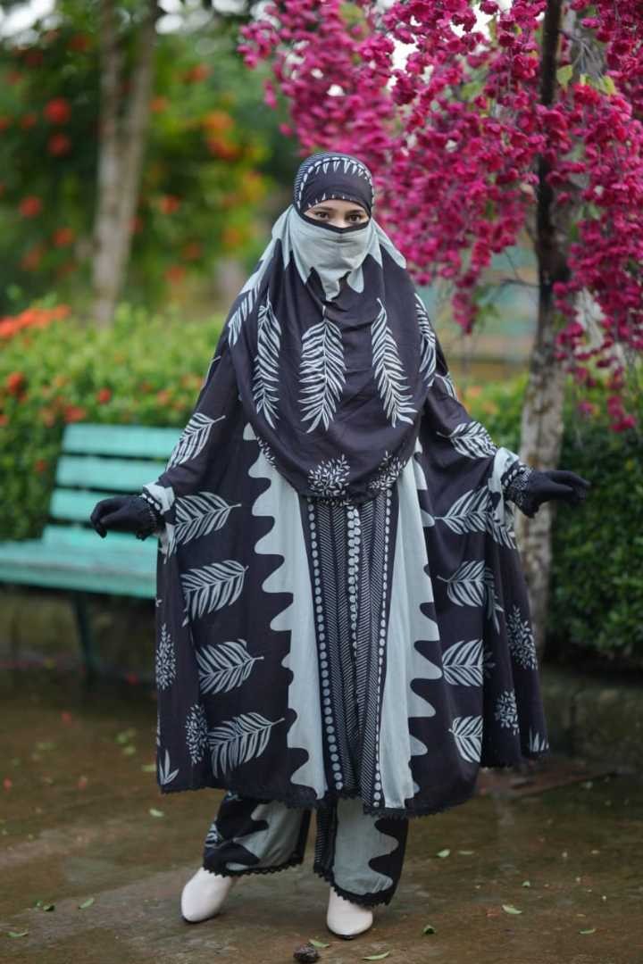 খিমার প্লাজু সেট | China Linen Khimar Plazo Set with Niqab | সামার ফ্রেন্ডলি