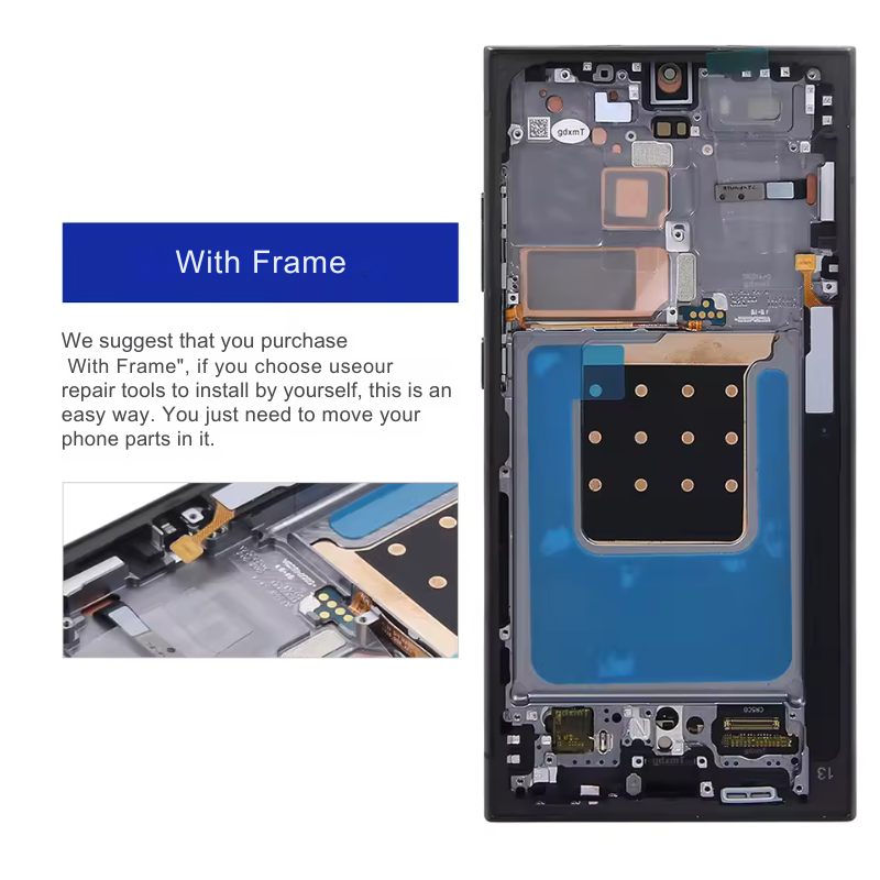 Original Super AMOLED Samsung S24 Ultra Screen Assembly for S928B S928B/DS Display Digital Touch Screen with Frame