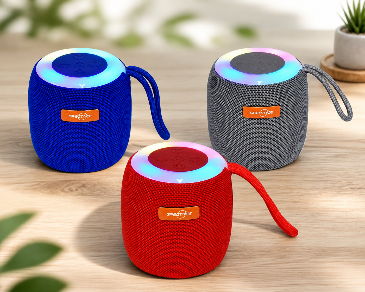Greatnice GTS-1468 Portable Mini Bluetooth Speaker | RGB Colorful Light | Wireless Outdoor Speaker with Hanging Strap