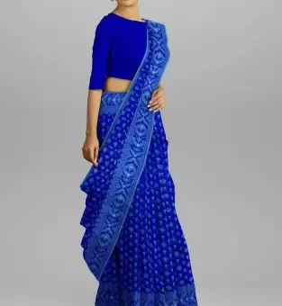 High Quality Fashionable  Half silk Jamdani Saree