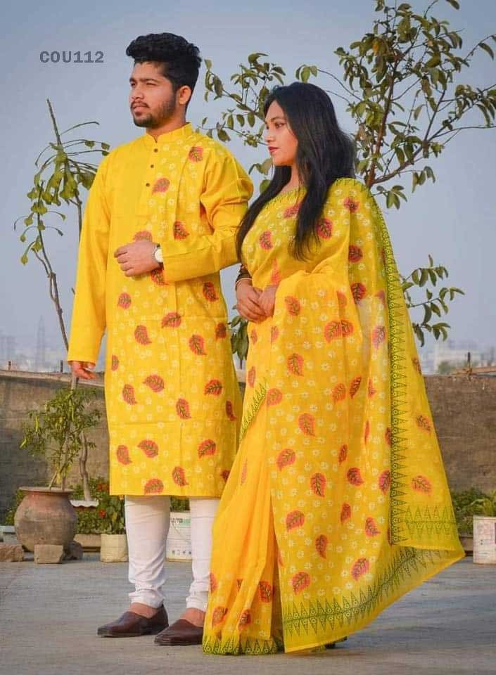 Half silk saree dupaiyan Panjabi couple Dress-20