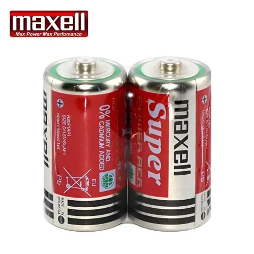 Maxell Super Power Ace Red C-Size 1.5V Batteries – 2 Pcs