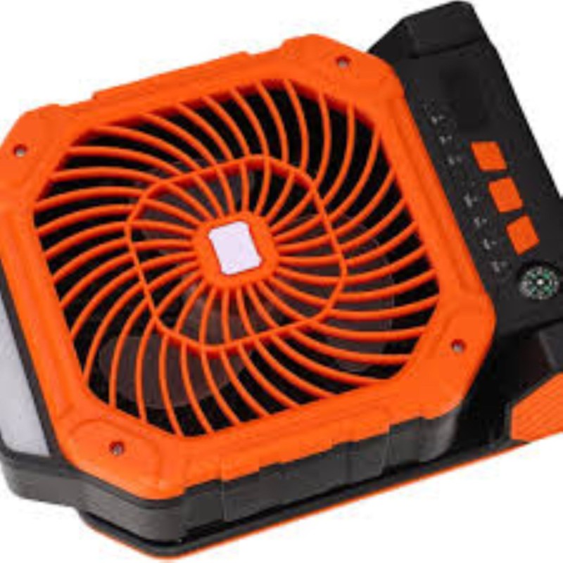 X16 Portable Camping Air Cooler | Solar Rechargeable USB Travel Fan | LED Lantern Light