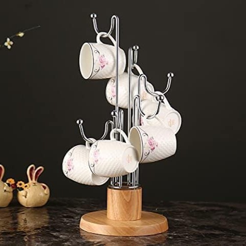 A.D.FRESH Wooden Coffee Mug Holder Tea Cup Stand