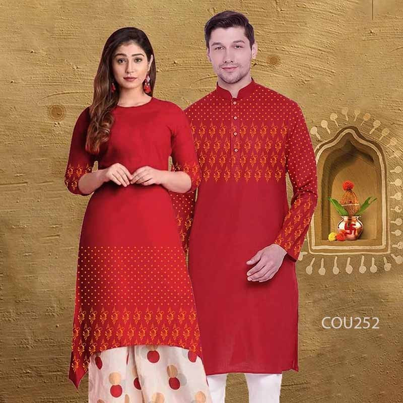 Puja Exclusive Couple Dress Kurt and panjabi-4