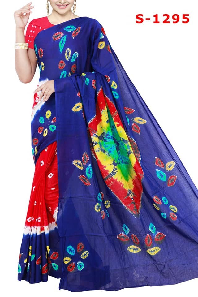 Multicolor Mom Batik Saree with Blouse Piece