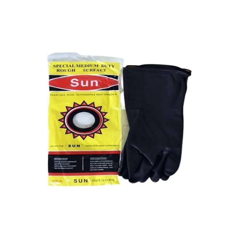 Rubber Safety Hand Gloves for Oils, Acids, Detergents-1 pair