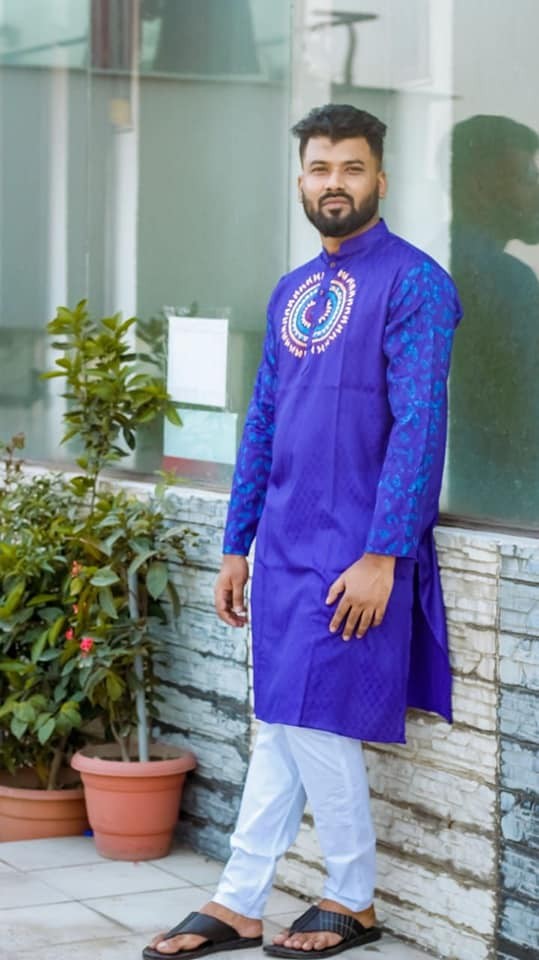 Stylish Semi Long Cotton Punjabi for Men