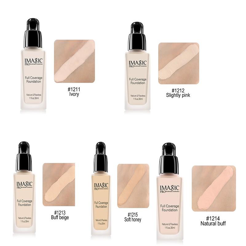 IMAGIC Full Cover Concealer Liquid Foundation Cream Face Base Makeup Oil-control Easy To Use Soft Foundation.