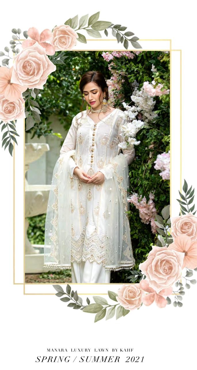 Manara Luxury Embroidered Lawn Collection 2021