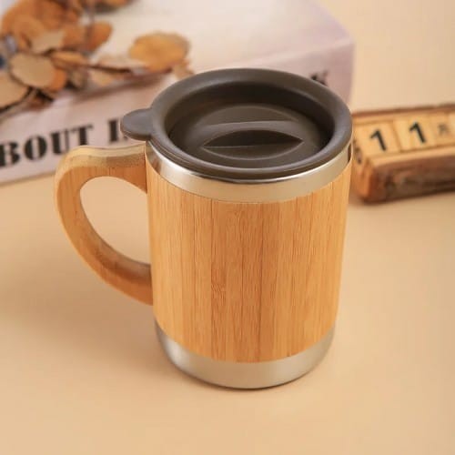 Wooden Tea Water Cups Stainless Steel 300ML