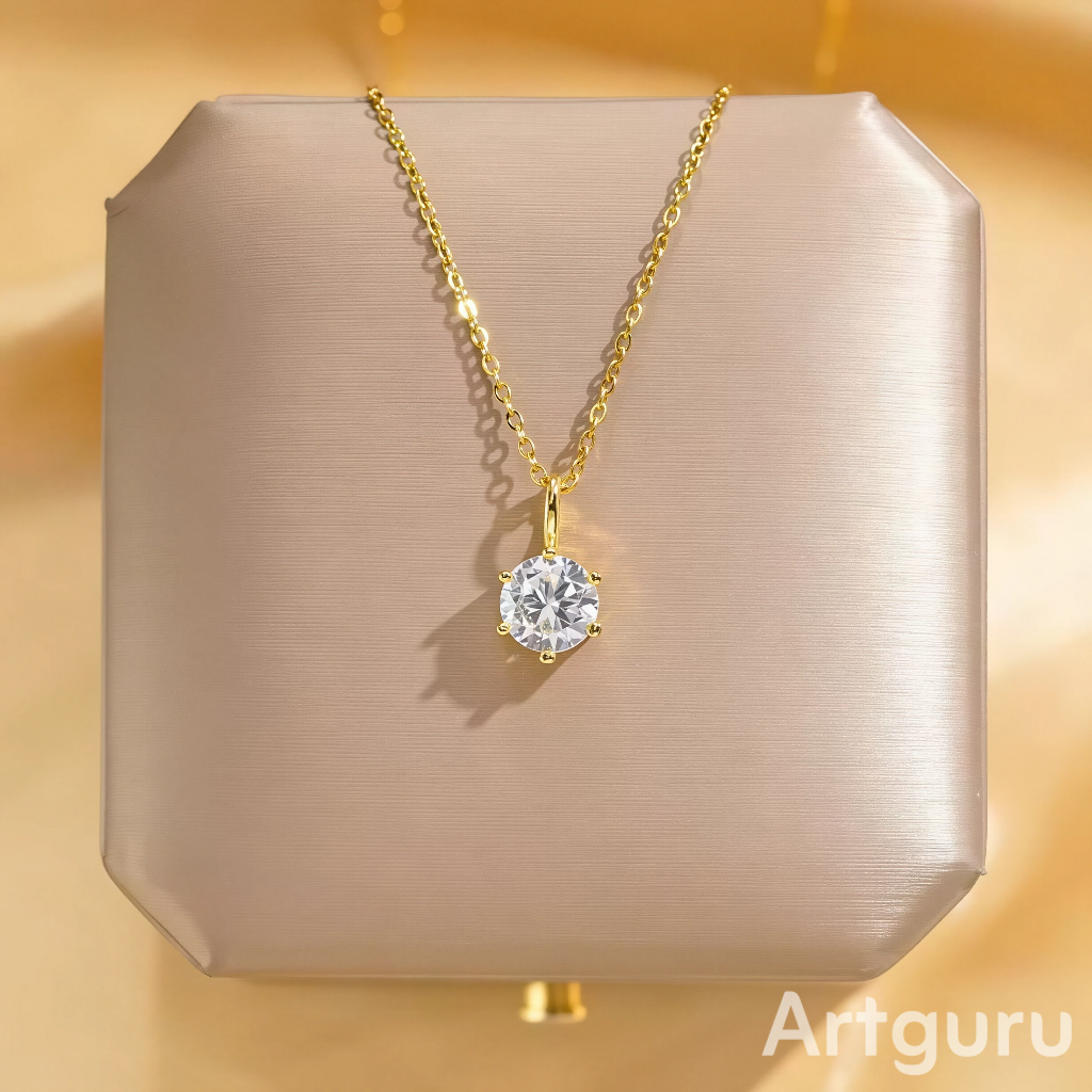 Exquisite Circle Zircon Pendant Necklace for Women