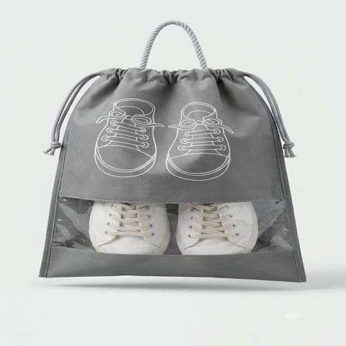 Portable Shoe Storage Organizer Bag with Transparent Window – 3 Pcs