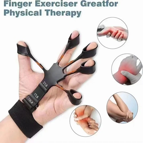 Adjustable hand Finger Gripper Exerciser Hand Strengthener Hand Trainer Rehabilitation Training Equipment Black - NF Surgical