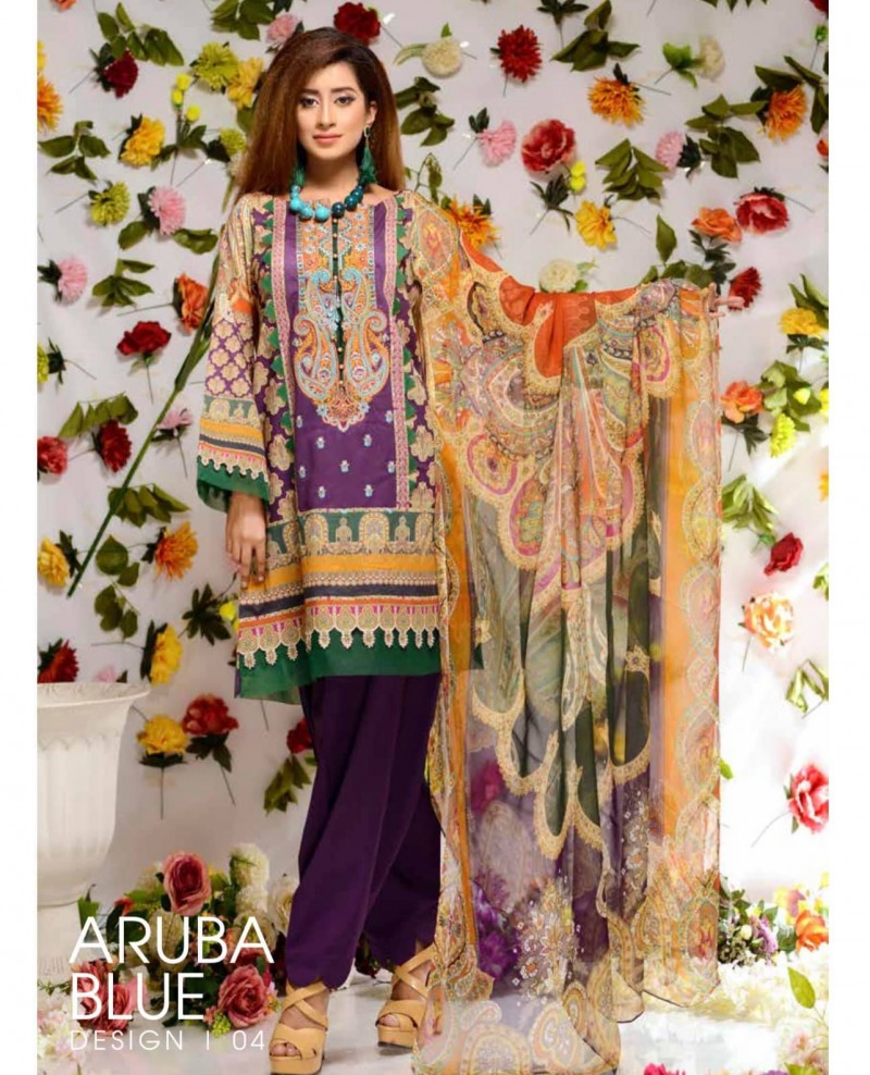 Orchid Digital Printed With Embroidered Lawn collection