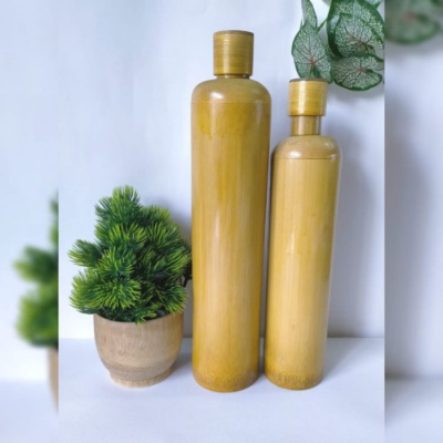 Eco Friendly Bamboo Water Botol Round Design