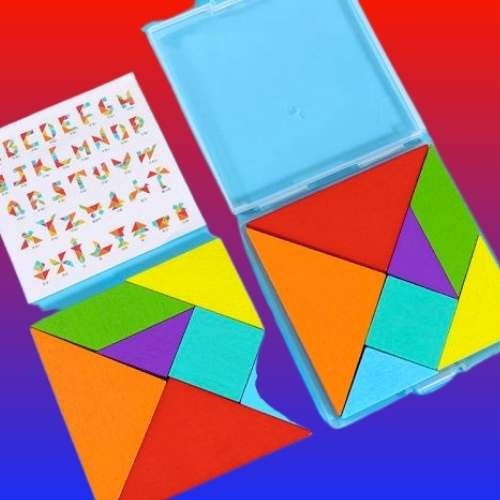 Tangram (w002) Colorful Tangram Wooden Puzzle Toy