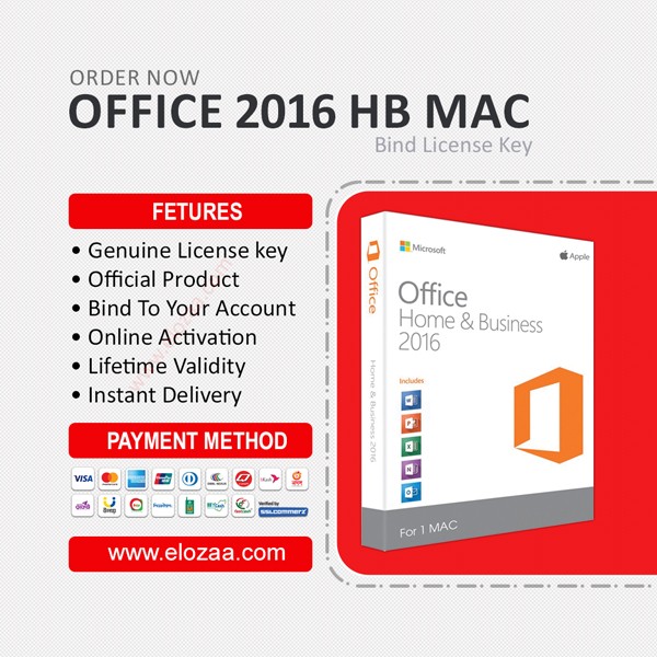 Microsoft Office 2016 Home and Business for Mac | Bind Key | Instant Delivery by Email