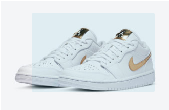 Air Jordan 1 Low White golden sneaker for men