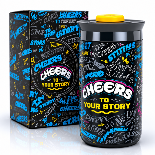 Cheers To Your Story Insulated Stainless Steel Travel Mug with Leak Proof Lid 250ml