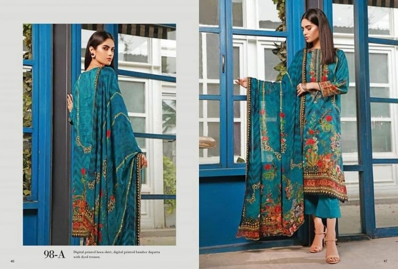 Pakistani Malahar Digital Print Pure Cotton Three Piece