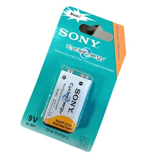 Sony Cycle Energy 9V Nickel-Metal Hydride (Ni-MH) Rechargeable Battery 450mAh
