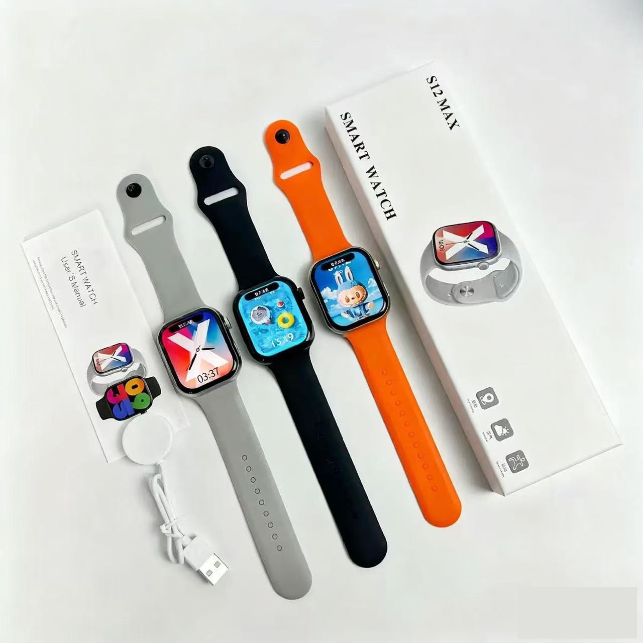 Premium S12 Max AMOLED Ferefit Smart Watch with Bluetooth Calling, SpO2 & 100+ Sports