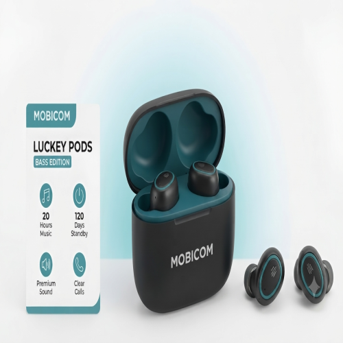 Mobicom LUCKEY PODS Wireless Bluetooth Earbuds – 20 Hours Music Playtime