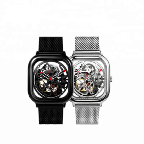 CIGA Design Full hollow Automatic Mechanical watch Leather & Chain Strap – (Square shape)