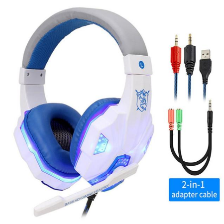 Professional Led Light Wired Gamer Headphones With Microphone For PS4 PS5 Xbox One Computer Bass Stereo PC Gaming Headset Gifts