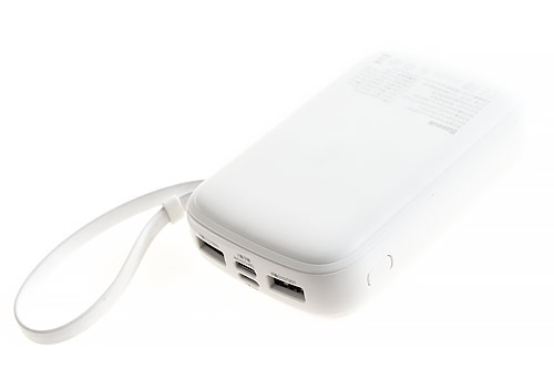 Baseus Power Bank Q pow Digital Display With Cable Lightning 10000mAh 3A White MOQ:10 (PPQD-B02)