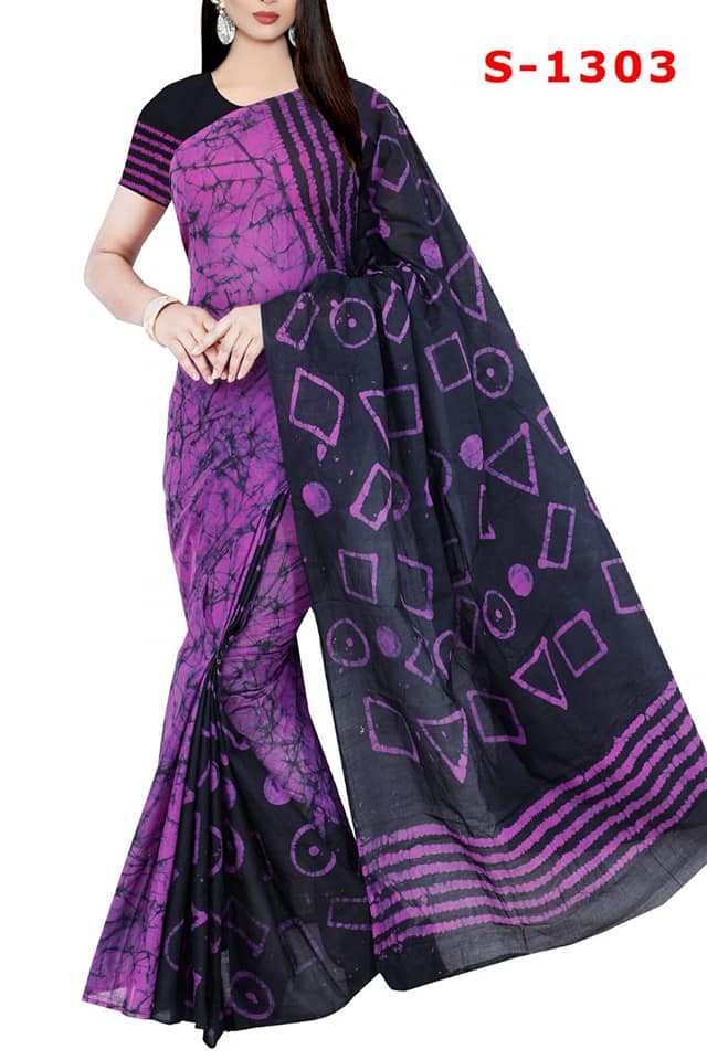 Multicolor Mom Batik Saree with Blouse Piece