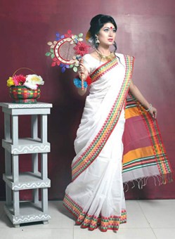 Multicolor Half Silk Saree with Blouse Piece for Women