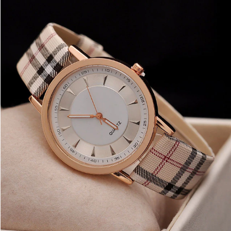 New Brand Luxury Fashion Quartz Ladies Watch Plaid Clock Rose Gold Dial Dress Casual Wristwatch relogio feminino Women Watches