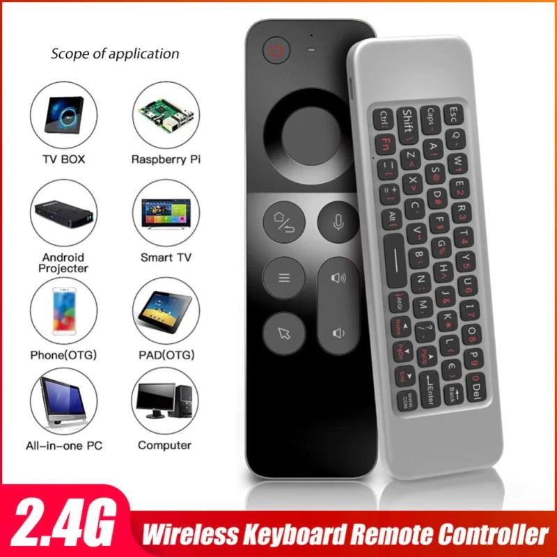 2.4G Wireless Voice Air Mouse Remote Control Controller With Gyro Sensing Game Keyboard For X96 H96 MAX A95X F3 Android TV Box
