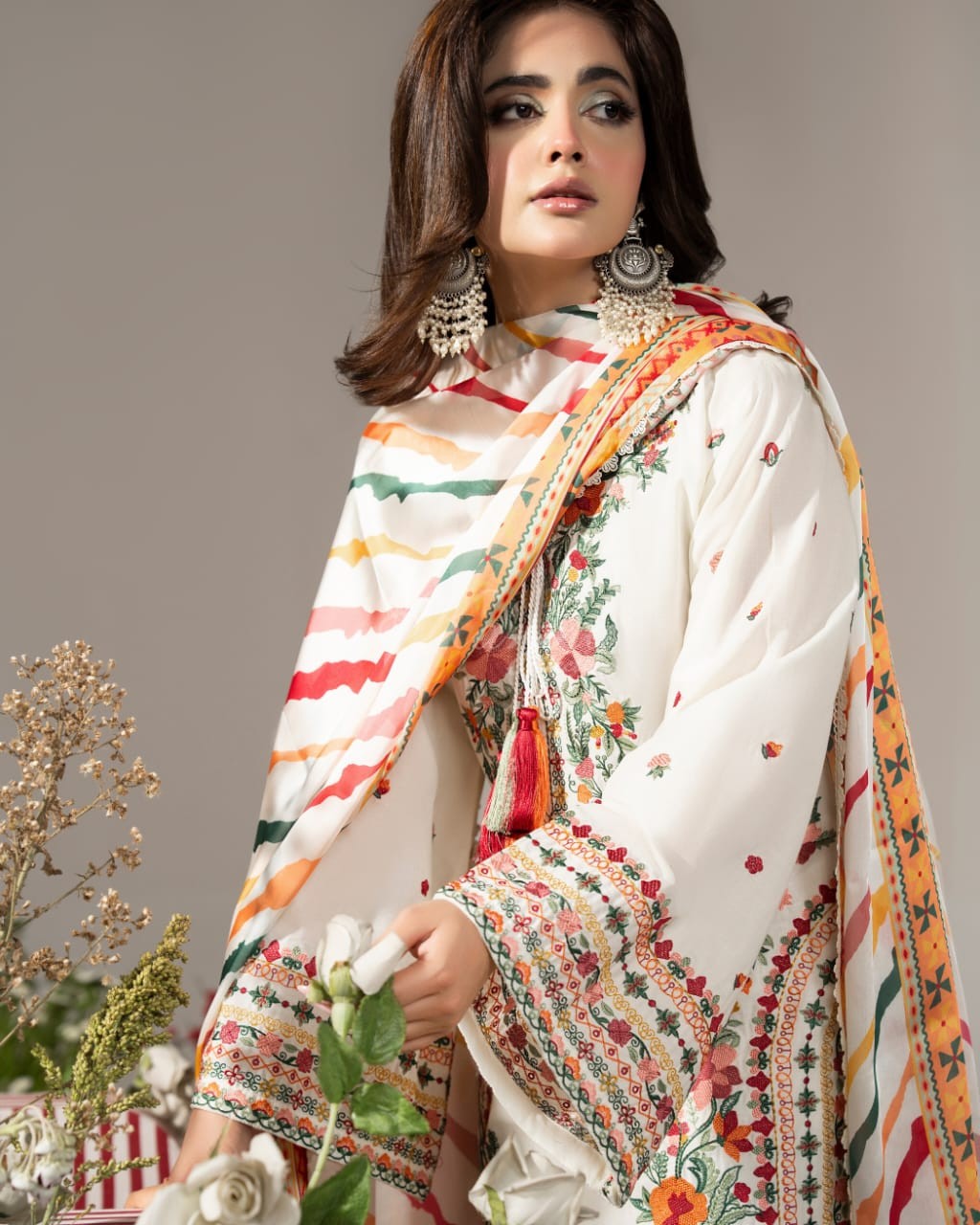White Farsy Dress