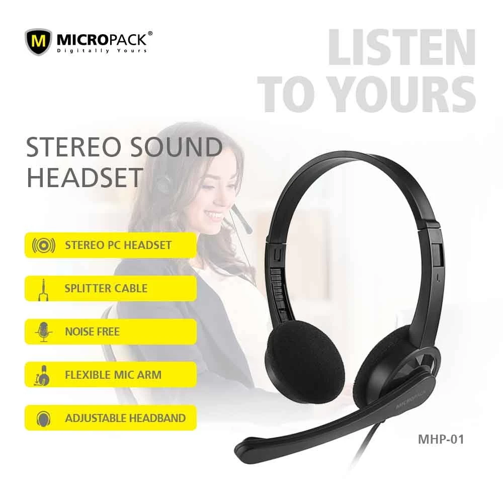 Micropack MHP-01 3.5mm Headphone Black