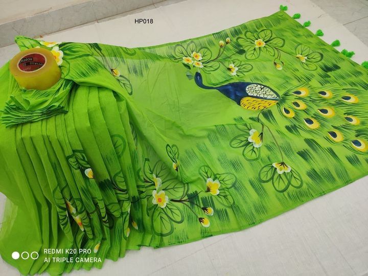 হাফ সিল্ক হ্যান্ড পেইন্ট শাড়ি