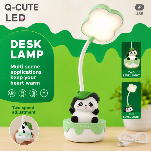 Q-Cute Panda LED Desk Lamp – Portable USB Rechargeable Study Light