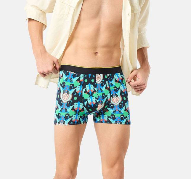 Men’s Printed Stretch Chinses Boxer Briefs – Breathable Multicolor Everyday Underwear