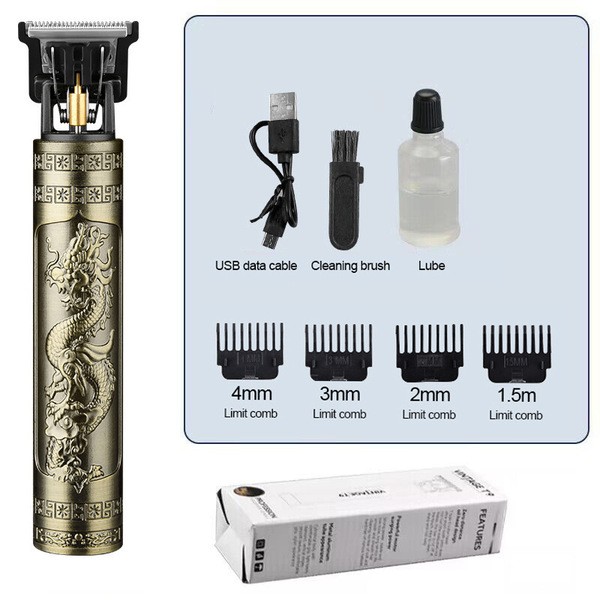 Vintage T9 Rechargeable Hair Trimmer for Men – Cordless Hair Clipper & Beard Trimmer