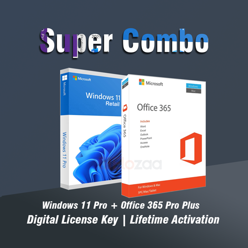 Windows 11 Pro Office 365 Professional Plus For Windows - Combo Offer - Lifetime License Key - Instant Email Delivery